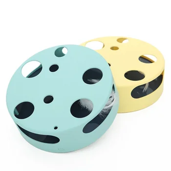 

Electric Cat Toy Smart Teasing Cat Stick Crazy Game Spinning Turntable Cat Catching Mouse Donut Automatic Turntable Cat Toy