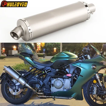 Left Right Side Universal Motorcycle Exhaust Muffler Escape Moto Demper with DB Killer for MT07/09 Nmax Xmax F800GS GSXR1000 R25
