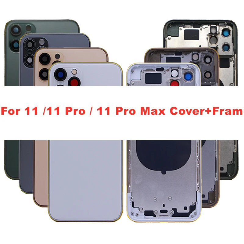 AAA+ High quality Back Cover For Iphone 11/ 11 pro / 11 pro Max Housing Cover Battery cover Rear Door Chassis Middle Frame|Mobile Phone Housings & Frames| - AliExpress
