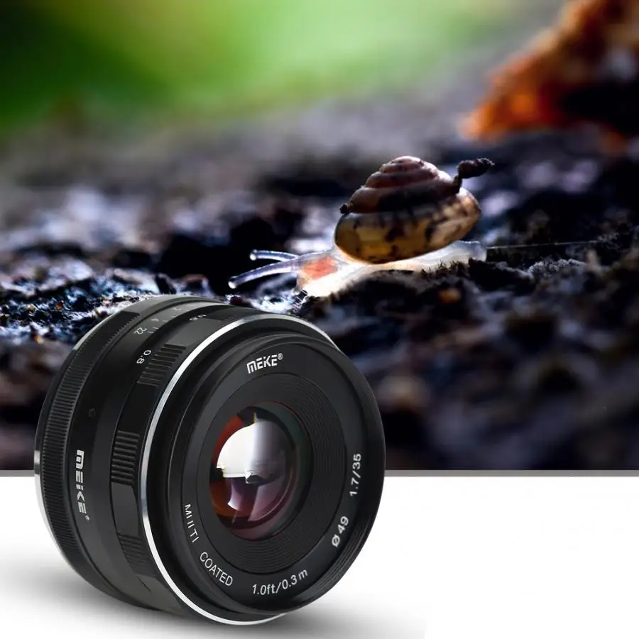 Meike MK-35-1.7 35 мм F1.7 ручная фокусировка объектива APS-C для Canon sony SLR E Mount Fuji для крепления беззеркальной камеры 4/3