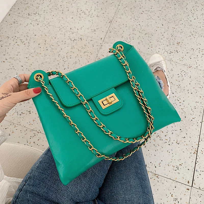 

Textured WOMEN'S Bag 2019 New Versatile Fashion Small Fresh Shoulder Square Sling Bag Casual Simple Rhombus Chain Bag