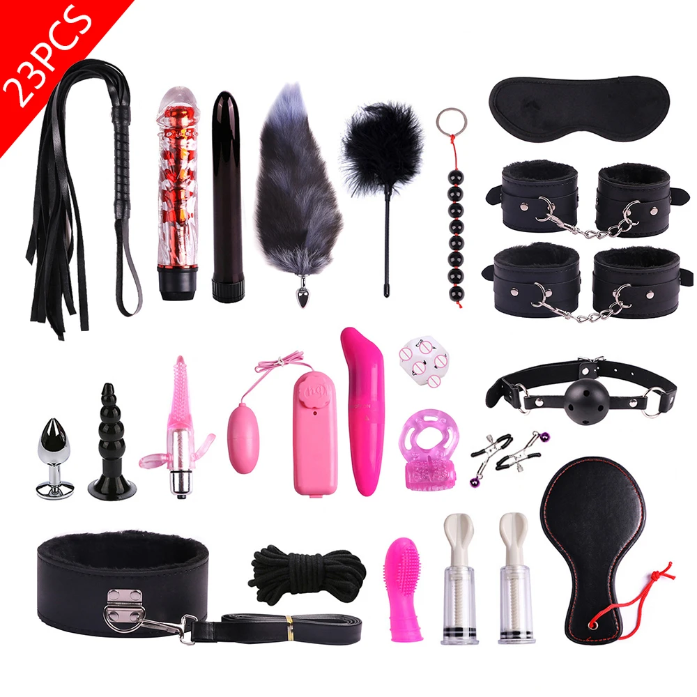 Porno Sex Toys Bdsm Bondage Set Kits Handcuffs Nipple Clamps Whip Mouth Gag  Anal Beads Butt Plug Bullet Vibrator Adult Games - Sex Toys Kits -  AliExpress