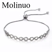 Molinuo микро инкрустированный медный циркон браслет Модный затягивающийся браслет дамский браслет 8 слово браслет цепочка женские аксессуары