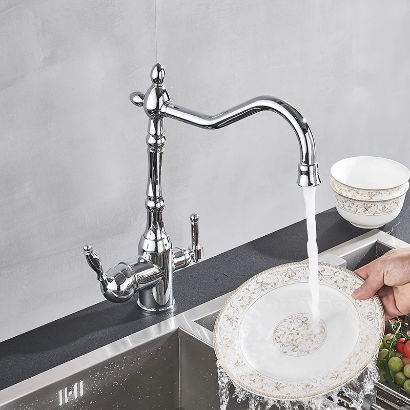 Kitchen Sink Faucet Purify Faucet 360 Degree Rotation Hot and Cold Water Mixer Taps Purification Taps Deck Installation Faucet modern kitchen sink