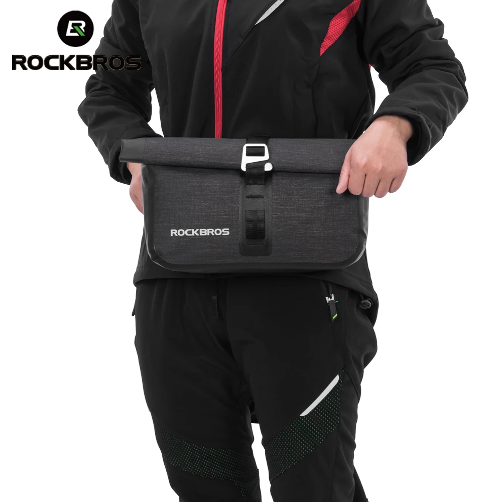 ROCKBROS 5 6L велосипедная Сумка водонепроницаемая Передняя отражающая трубка сумка