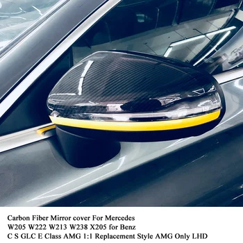 

Carbon Fiber Mirror cover For Mercedes W205 W222 W213 W238 X205 GLC GLS C S GLC E Class C180 C200 AMG 1:1 Replacement Style AMG