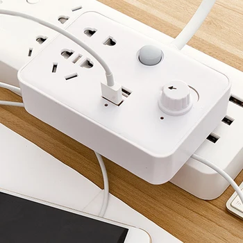 

Adjustable Brightness LED Lamp Creative Multifunctional Power Adapter Socket Lamp 2 USB Charging Night Lamp