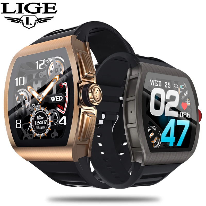 LIGE Роскошные Смарт-часы для мужчин smartwatch Водонепроницаемый фитнес-часы 1 4 дюймов