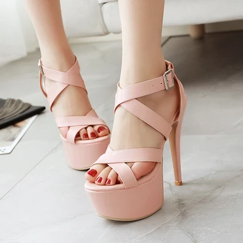 

Sarairis On Sale Trendy Extreme High Heeled Plus Size 48 Platform Sexy Party women's Shoes Woman Summer Sandals