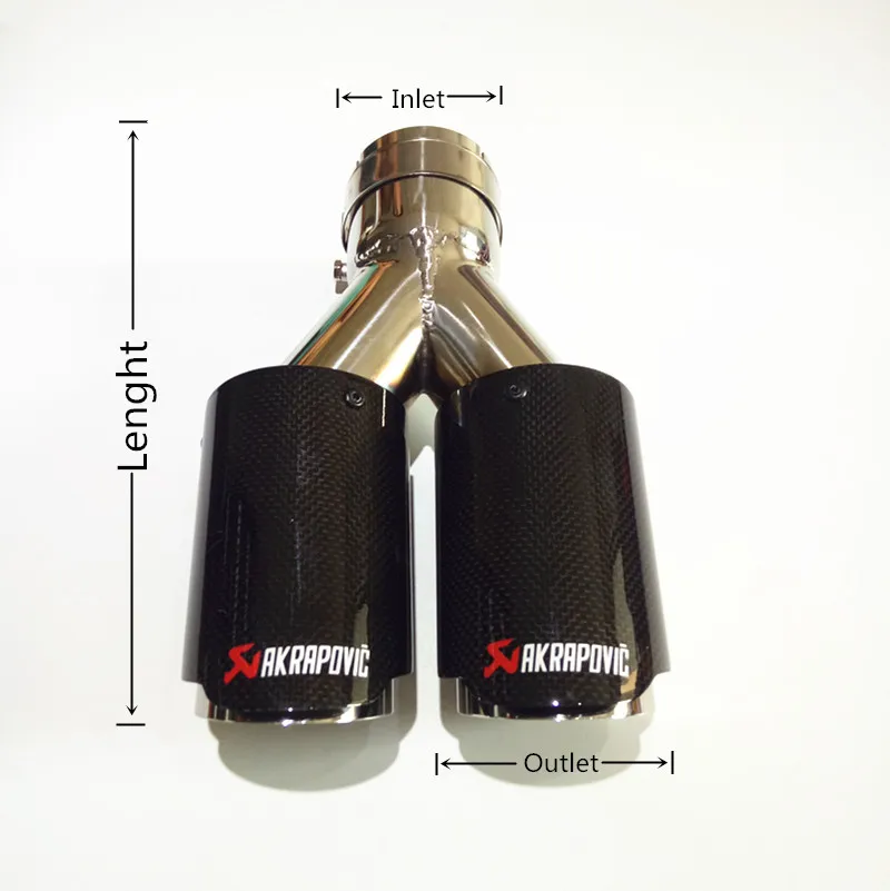 1 шт. Akrapovic глянцевый двойной наконечник выхлопной трубы из углеродного волокна Универсальный выхлопной трубы четырехъядерный глушитель наконечники насадки хвоста