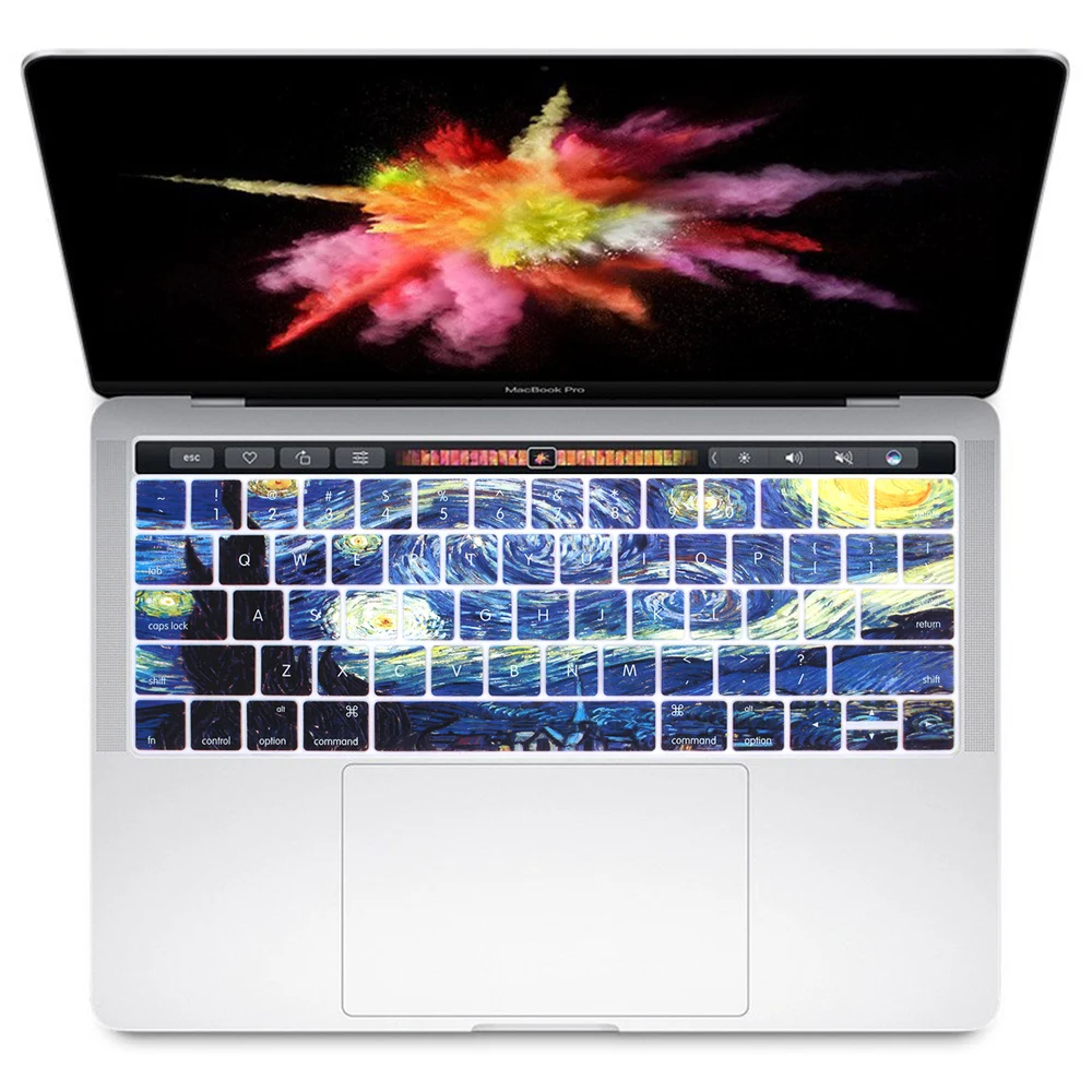 КРЗ стильный дизайн Силиконовая Клавиатура США кожного покрова для Mac Pro 13,3 дюйма A2159 15,4 дюймов A1707 // выпуска сенсорной панелью - Цвет: Starry Night