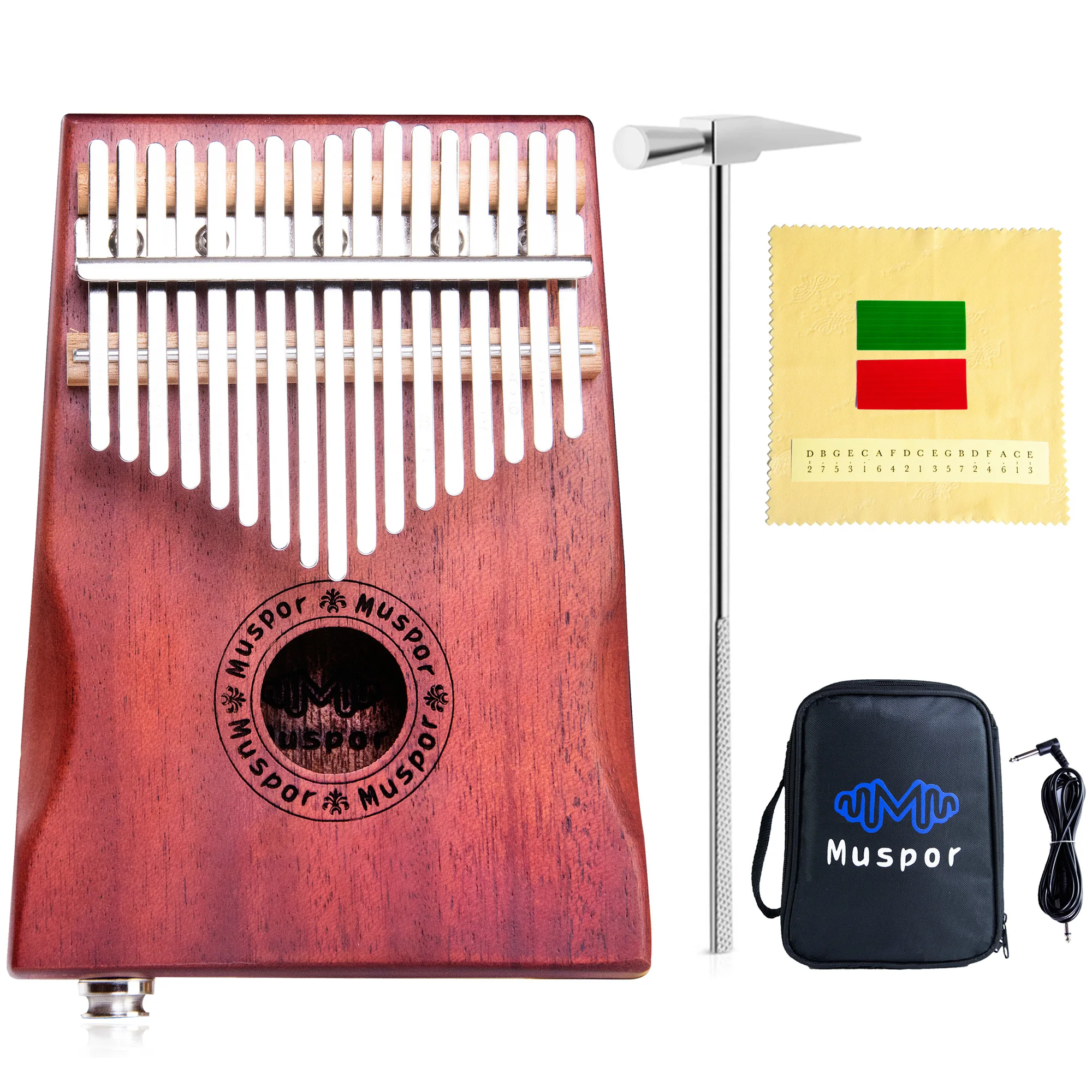 Muspor 17 клавиш Thumb Piano EQ kalimba Mbria Acacia деревянная Связь Динамик электрический датчик с