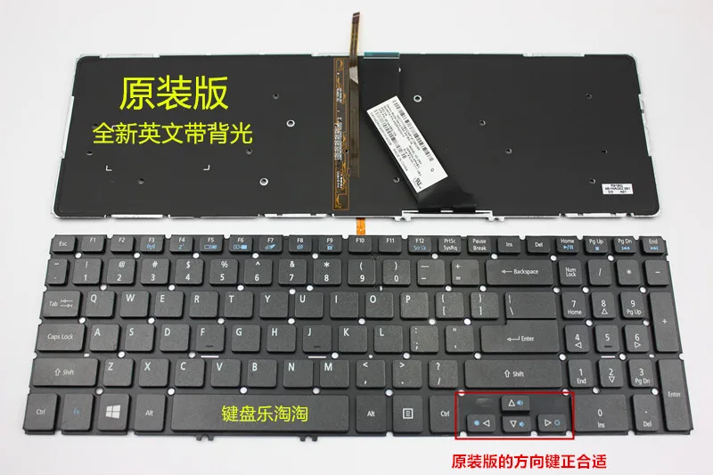 Ori US UK backlit Крышка для acer Aspire MS2391 VN7-591G VN7-591 VN7-571G VN7-571 ЖК-дисплей одежды с топом свободного кроя/Передняя панель/Упор для рук/чехол для задней части корпуса/клавиатура - Цвет: Ori US UK backlit
