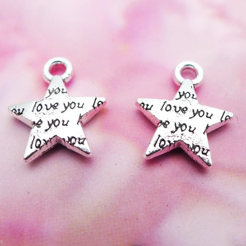 

Модные подвески AAC539 из сплава с надписью Love You Star, 13*16 мм, 20 шт.