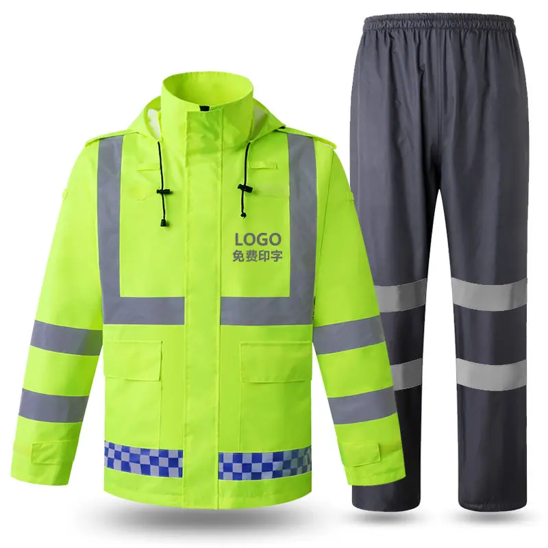 Hi Vis Rain Jacket and Pants for Men 
