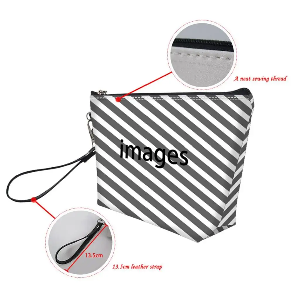 Cute Cartoon Dentist 3D Printed Black Cosmetic Bags Teeth Funny Necessaries Women Makeup Organizer Big Makeup Cases