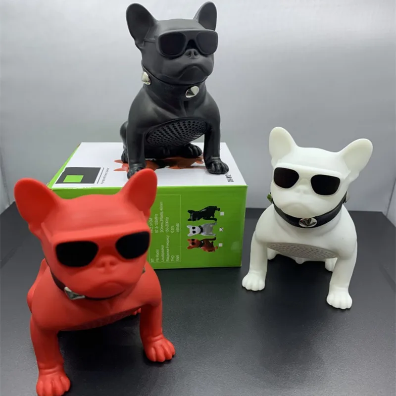 Bulldog MP3 Player Mobile Phone Bluetooth Speaker Full Body Dog Wireless Portable Cartoon Sound Desktop Audio AUX TF Card Music