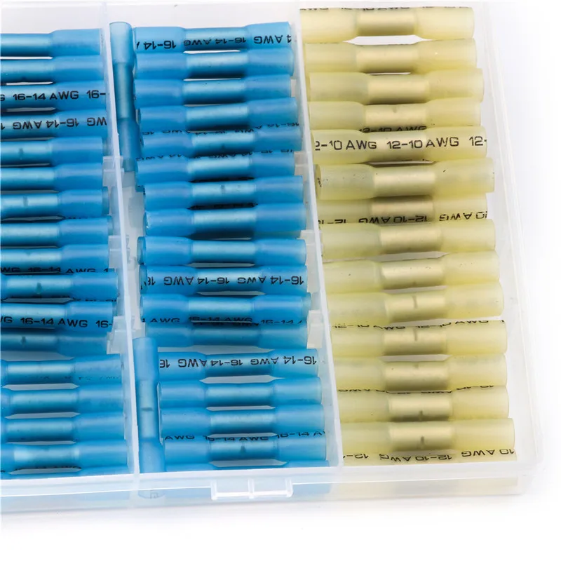 200/120/100pcs Waterproof Heat Shrink Butt Connectors Electrical Wire Splice Cable Crimp Terminals Connectors Ternimals Kit New