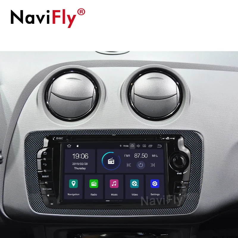 Cheap NaviFly 2 Din IPS Screen DSP Android 9.0 for Seat Ibiza MK4 6J SportCoupe Ecomotive Cupra Car dvd radio multimedia player GPS FM 1