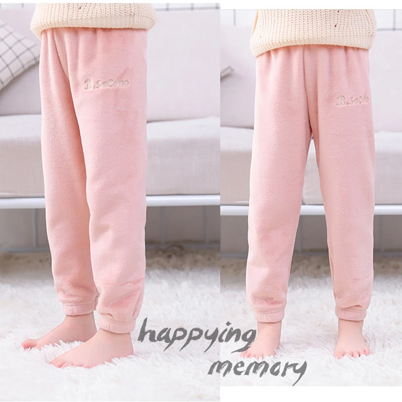 

Children's pants boy girl autumn winter bottomTrousers Elastic feet flannel warm Casual Wear 3-7age High Quality Child clothing