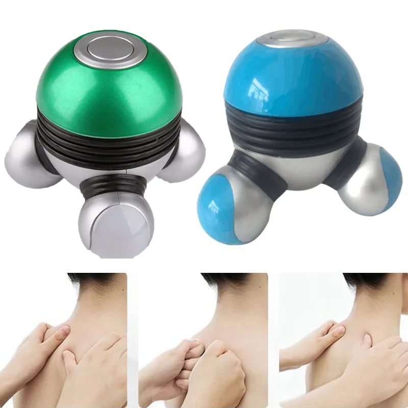 Mini Electric Battery Head Neck Massager Shoulder Vibration Body Relax Massage Handled Wave Roller Scalp Massager Portable 40