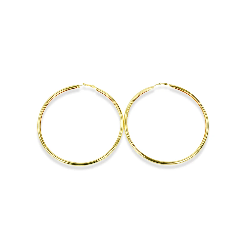 【HYERES LOR】25SS★ Champagne Fullmoon Big Cycle Earrings Women's Fashion Jewelry Gold Or Silver Large THICK 4