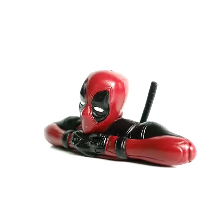 

Cute Boxed Deadpool Garage Kit X-Cops Desktop Car Mounted Point like Scene Cake Micro Landscape Decorations And Ornaments