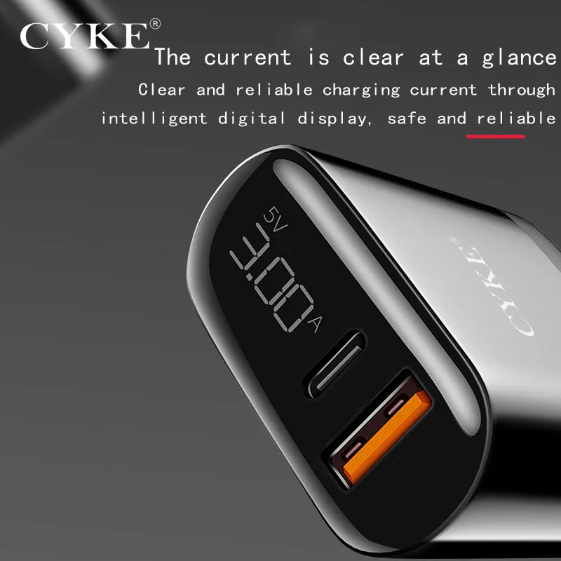 CYKE двойной USB интерфейс QC3.0 Быстрая зарядка PD18W Быстрая зарядка складное Цифровое зарядное устройство портативное универсальное зарядное устройство