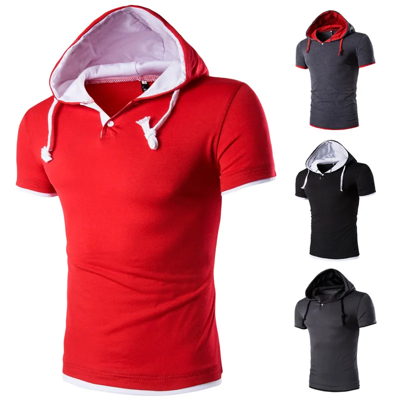 Для Aliexpress 2016 летняя одежда новый стиль короткий рукав с капюшоном макет из двух