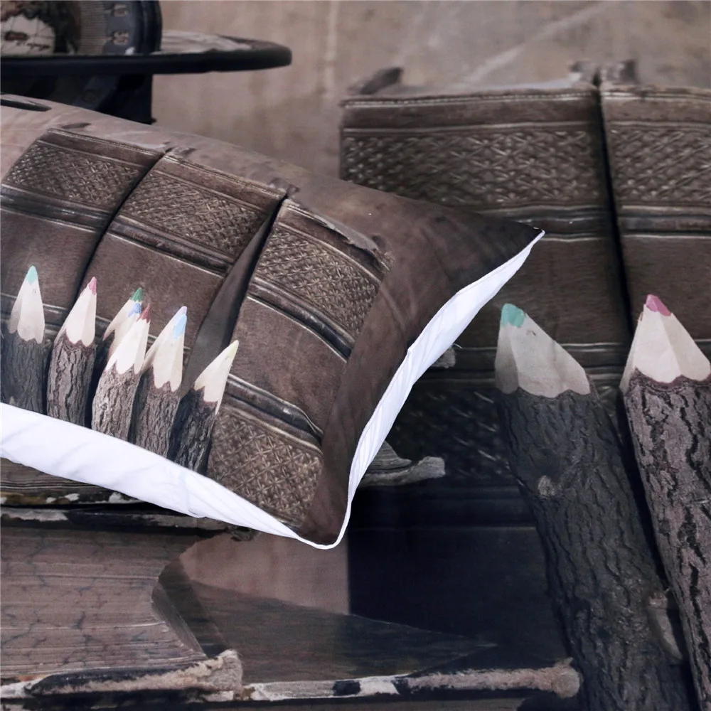 3d Printed Books Bedding Set Globe and Pens Duvet Cover Set Vintage Home Textiles Brown Bedclothes