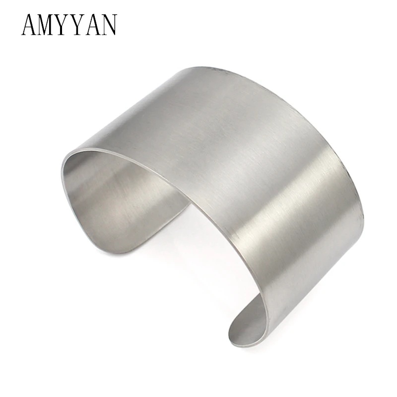

Fashion Fine Jewelry Top Quality Stainless Steel Cuff Bracelets Bangles Brand 52-72mm Men Women Wide Cuff Bangle Bracelet