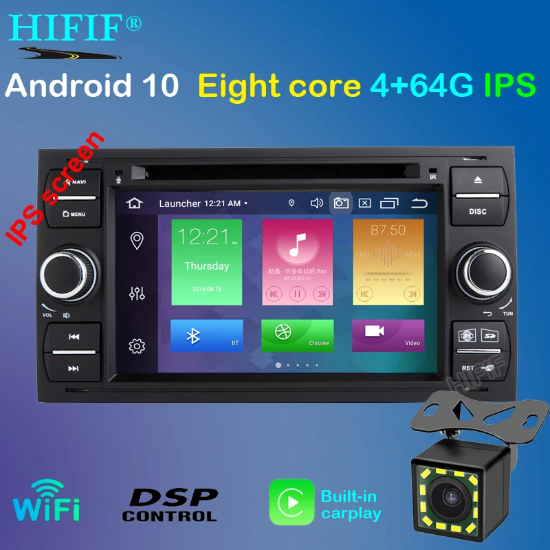 Автомобильный DVD плеер DSP 7 дюймов на Android 10 с GPS OBD2 радио для Ford C Max Fiesta Fusion Kuga