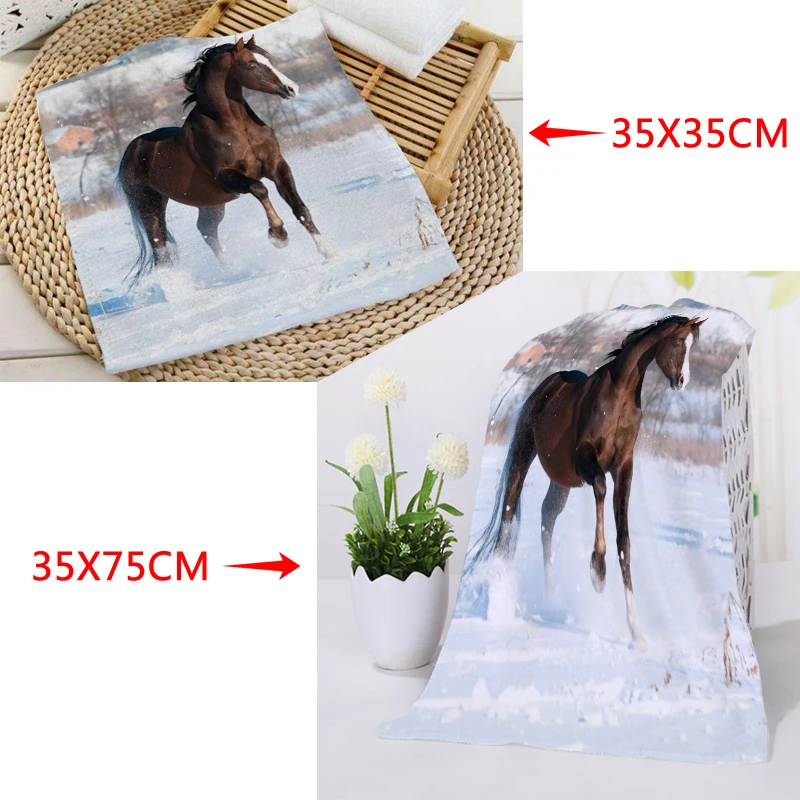 Новое поступление полотенце лошадь Размер 35x35 см 35x75 см заказное полотенце для лица с рисунком микрофибра ткань квадратный прямоугольник логотип - Цвет: 12