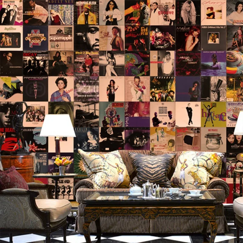 

Custom Photo Wallpaper Vintage Large Mural Casual Restaurant Bar Cafe Music Hallway Backdrop Wall Papers Murals