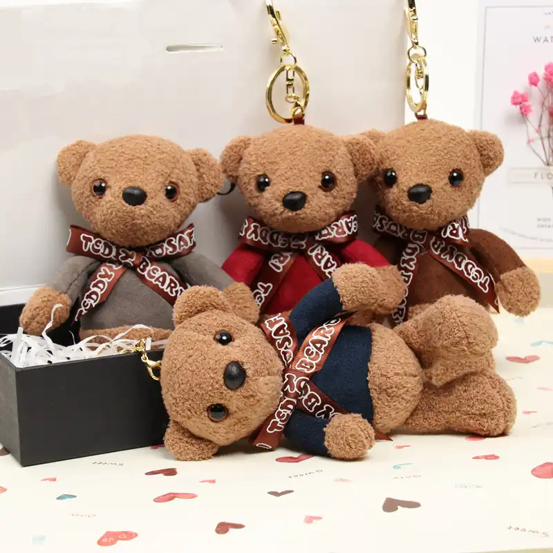 1pc 15 センチメートルかわいいテディベアキーホルダーぬいぐるみ人形ぬいぐるみジョイントクマ小さなバッグペンダントキーチェーンのための女の子の子供のおもちゃ Aliexpress