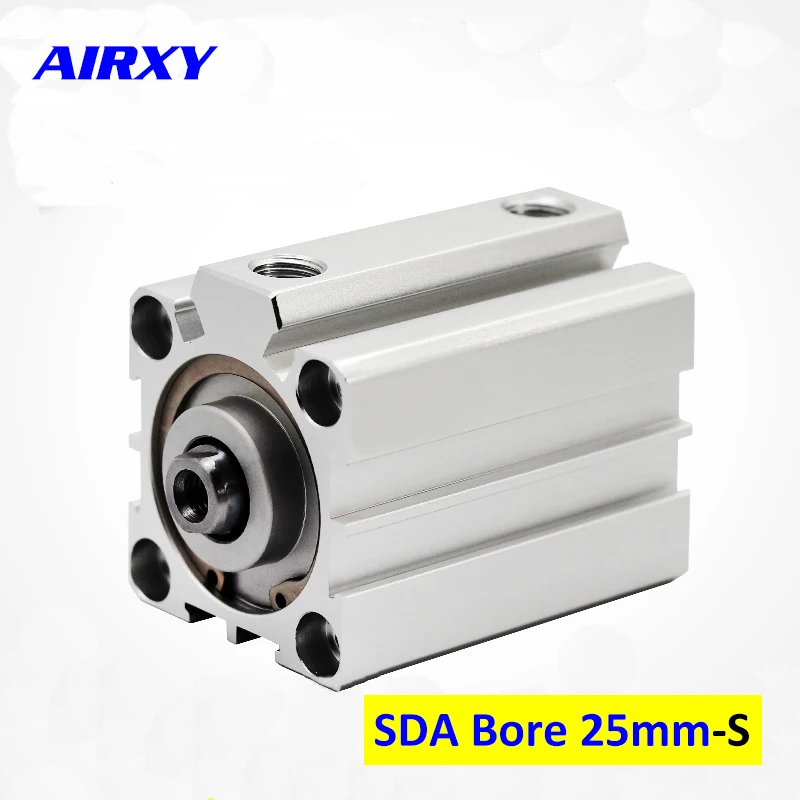 

SDA25-S Type Bore 25mm stroke 5/10/15/20/25/30/35/40/45/50/75/100mm SDA25 double acting compact air pneumatic piston cylinder