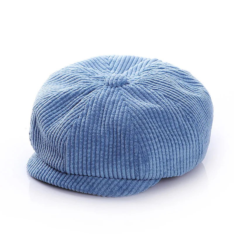 Kids Caps Autumn Winter Children&rsquo;s Hat Corduroy Boy Beret Vintage Newsboy Hats Baby Cap Solid Color Toddler Kids Accessories 1-7 Years Old