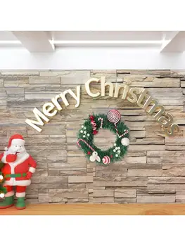 

Christmas Artificial Wreath Garland with Candy Rabbit Door Home Decor Ornaments 4XFA