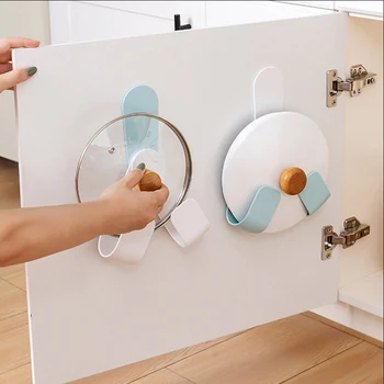 

Cutting Board Racks Space Saving Tool Creative Bathroom Nail-free Seamless Rack Rotating Kitchen Household Pot Cover Shelf