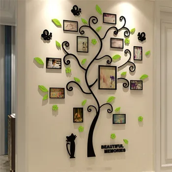 

3D Tree Decal Sticker Acrylic Photo Album For Wall Sticker Tree Shape Decoration Stickers Home Decor Wall Poster Hanging