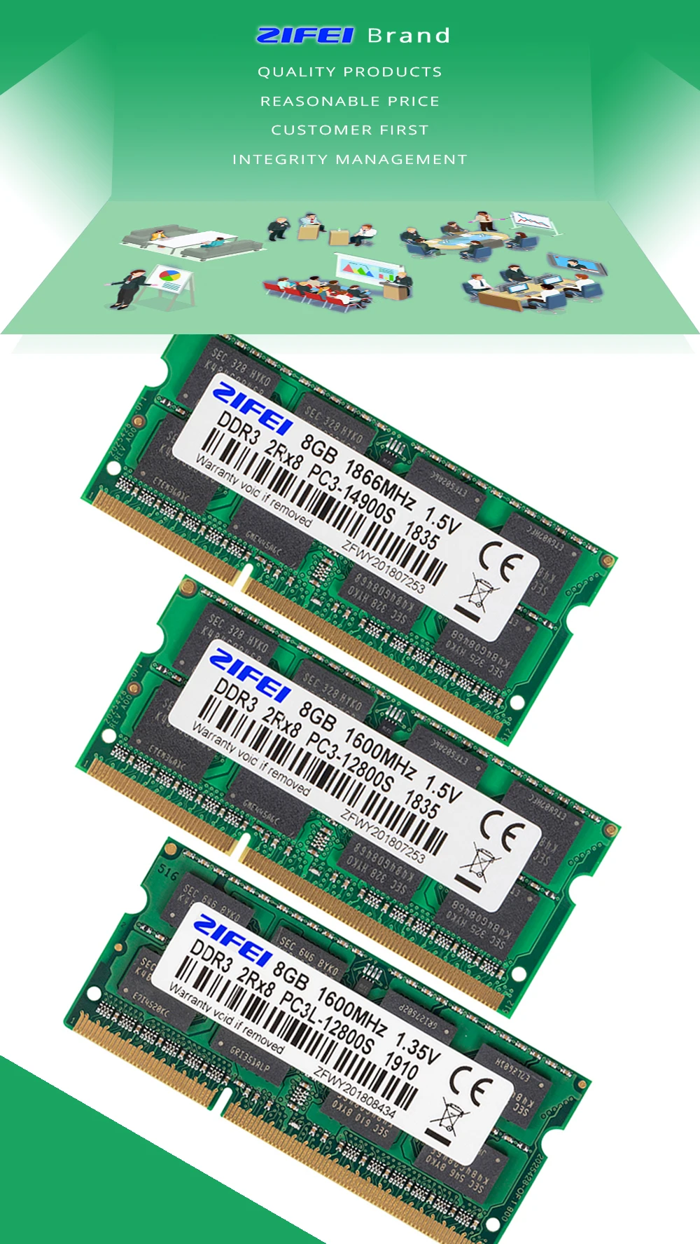 8 ГБ DDR3 ram 1600/1333/1866 MHZ 204PIN 1,35 V/1,5 V 2R* 8 Двойная модель памяти SODIMM для ноутбука