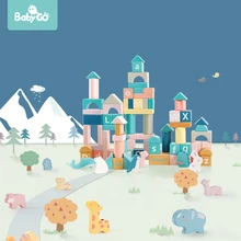 BabyGo 73 шт. DIY дизайн строительные блоки детские Ранние развивающие игрушки сборка игры для детей детские деревянные блоки