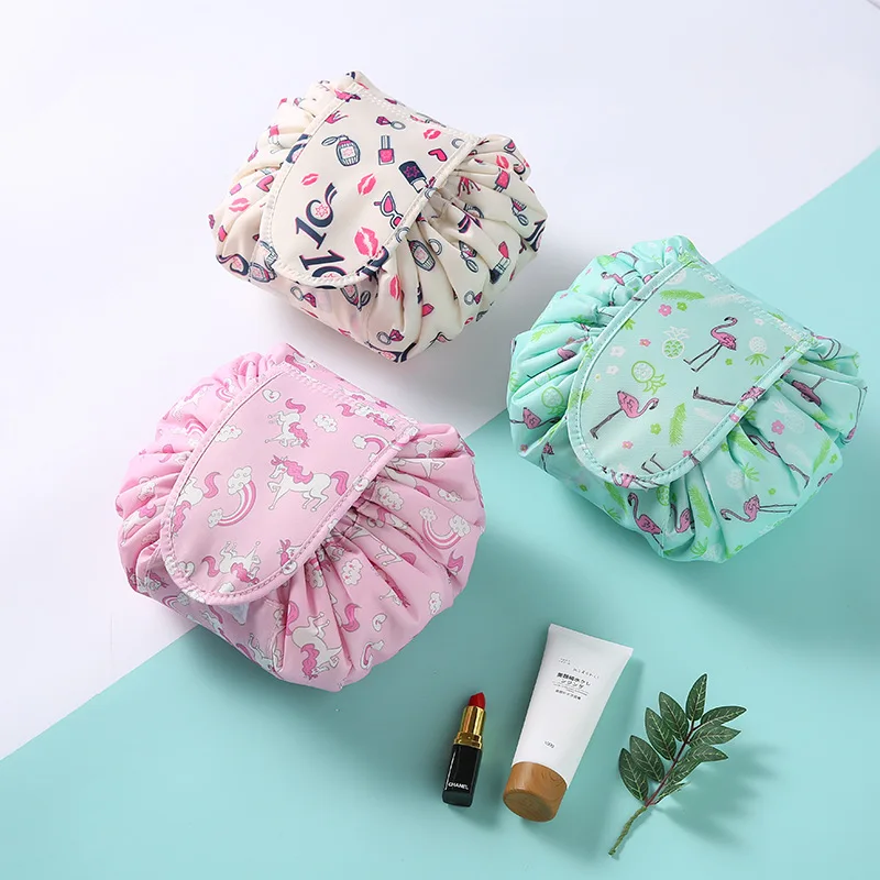 

Large Capacity Cometic Bag Easy to Clean Makeup Bag Pull String Storage Bag Lazy Travel Pouch Toiletry Beauty Kit Box Wash Bag