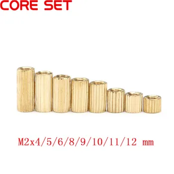 

50pcs/lot M2*4/5/6/8/9/10/11/12 mm Brass Round Standoff Spacer Female Female M2 Brass Threaded Spacer