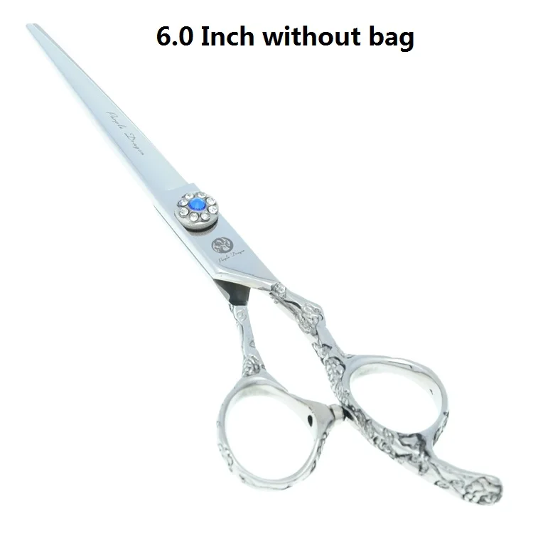 LZS0300 60 no bag Фиолетовый дракон 5," 6,0" Парикмахерские ножницы для волос Парикмахерские прореживающие ножницы JP440C Парикмахерская Машинка для стрижки с расческой чехол LZS0284 - Цвет: LZS0300 60 no bag