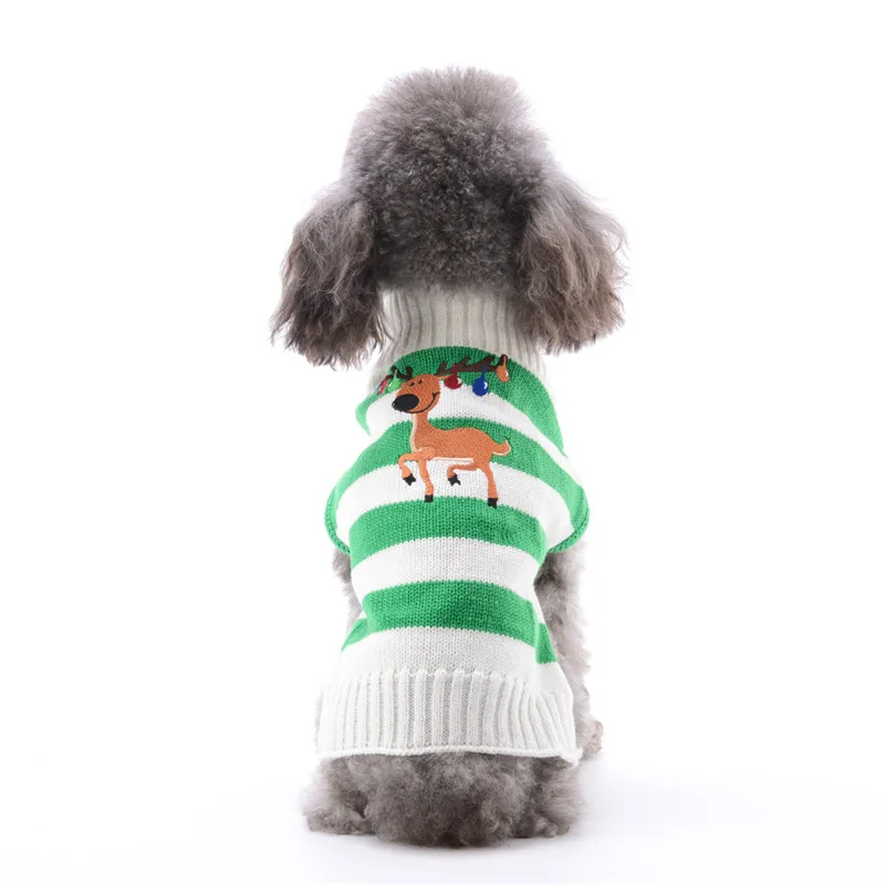 Свитера для собак; Рождественский свитер с рисунком оленя, кошки; Зимний вязаный свитер для щенка; вязаная одежда; подарок на год для маленьких и средних собак