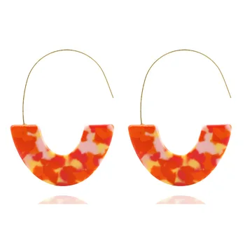 

Women's Earrings Acrylic Boho 2020acetate Dangle Earrings Fashion Big Bohemia Accessories U-shaped Luxury Trendy Face
