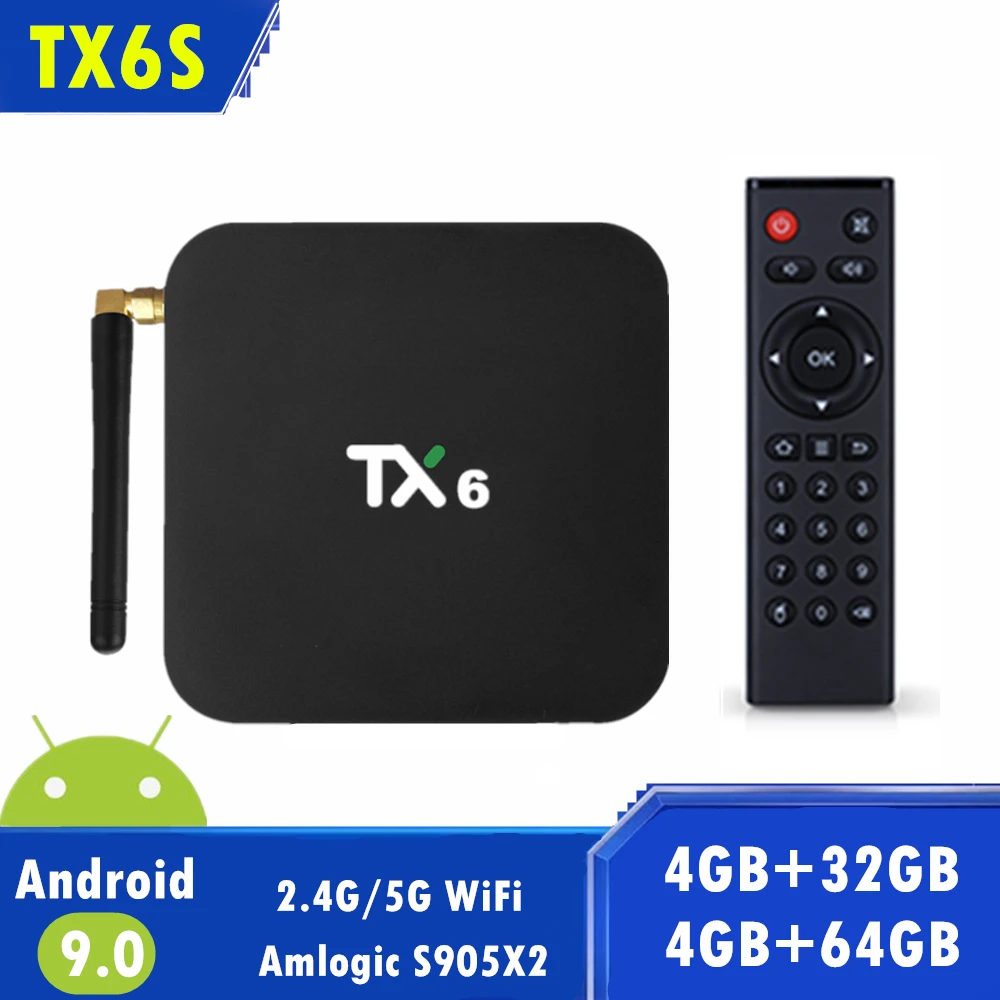 Android 9 0 Smart TV Box TX6 4 Гб Оперативная память 64GB 5 8G Wi Fi Allwinner H6 Quad Core USD3.0 BT4.1 4K Google плеер