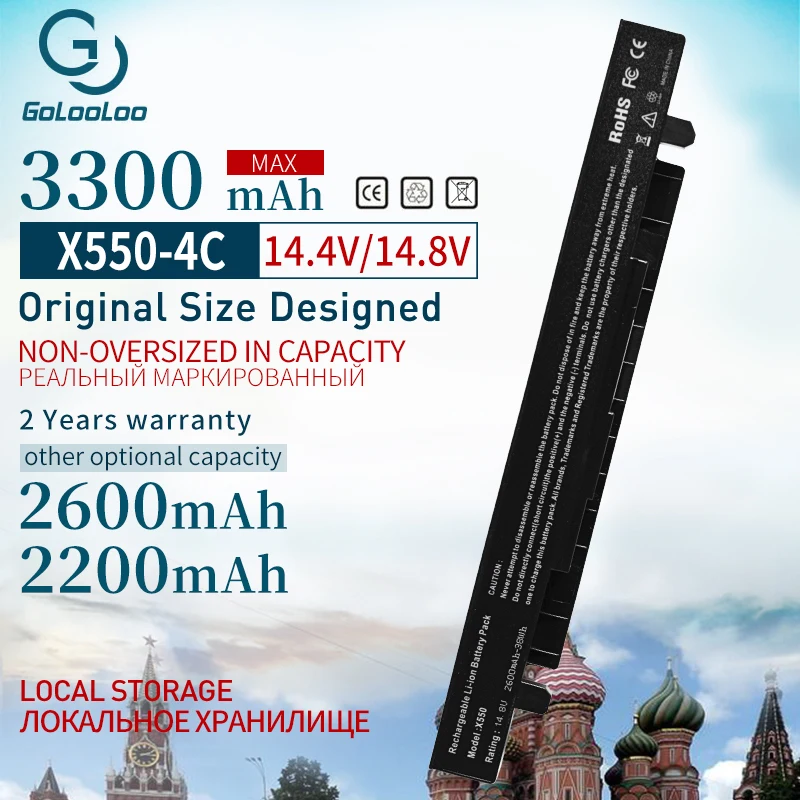 Golooloo 14,8 v Аккумулятор для ноутбука Asus A41-X550A X550CC A41-X550 X450 X550 K550 A450 A550 R409 x550c F450 P450 X550A X550CA F550 X550L