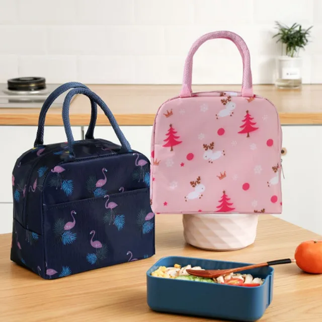 1PC Fresh Cooler Bags Waterproof Nylon Portable Zipper Thermal Oxford Lunch Bags For Women Convenient Lunch Box Tote Food Bags 6